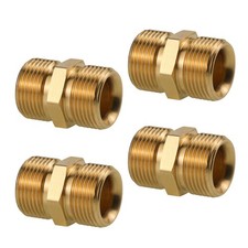 Brass Pressure Washer Hose Connector M22 14mm Male to M22 15mm Adapter 4 PCS