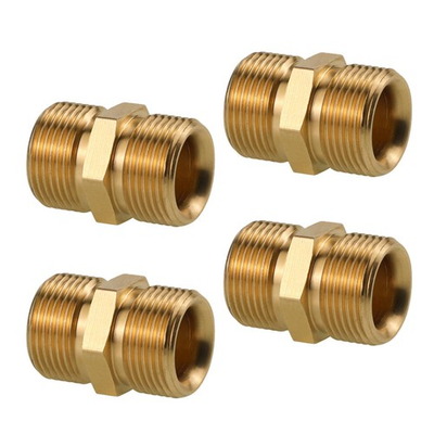 #ad #ad Brass Pressure Washer Hose Connector M22 14mm Male to M22 15mm Adapter 4 PCS $28.64