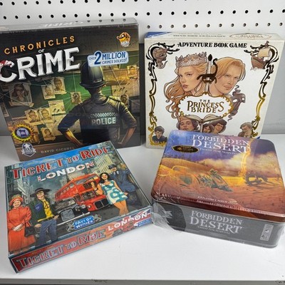 Board Game Bundle Chronicles of Crime Princess Bride Ticket to Ride London New