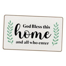 Christian Door Mat, Christian Decor Welcome Mat, Bible Verse Blessed Home