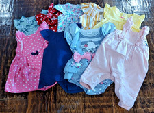 Share Lot Of Girls Dresses and Rompers 0-3 Months Mixed brands EUC 