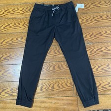 Volcom Frickin Slim Jogger Pants Chinos Youth Size L Black Slim Tapered NWT