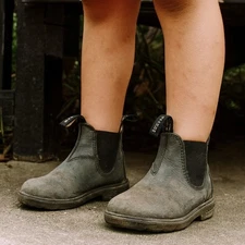 Blundstone Chelsea Boots Kids Size 10 US 11/12 Gray Leather Pull On