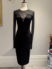 Asos Tall Body Con Mesh Sleeves Sexy Black Dress Tall 6 T6 Small Tall