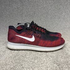 Nike Free RN Flyknit 2017 Zapatos para Correr Tenis Hombres Talla 10 Rojo Negro 880843-006