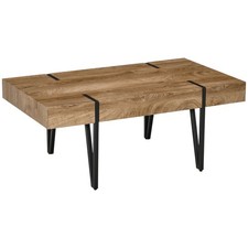 HOMCOM Table basse 105x60x42cm Bois naturel