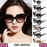 LARGE OVERSIZED LADIES WOMEN SUNGLASSES DESIGNER BIG FRAME RETRO VINTAGE UK