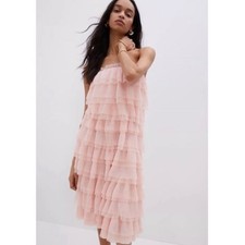 Anthropologie Eva Franco Victoire Pink Tiered Tulle Mini Dress Womens Size 6