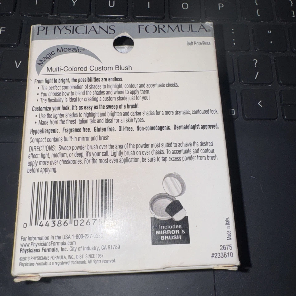 Physicians Formula Multi Colored Magic Mosaic Custom Blush SOFT ROSE/ROSE # 2675 - Image 2 of 2