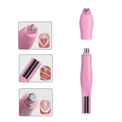 Cat Eye Herz Magnet für Gel & Lack Nailart rund Streifen Herz Glitzer Nägel