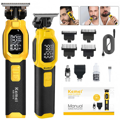 KEMEI 1878 Men's Cordless Electric Clipper for Beard Hair Nose Ear Trimmer USA
