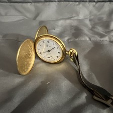Vintage Swiss Made Kaltron Gold Plated 17j Full Hunter Pocket Watch Read info
