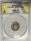 1916 D Mercury Dime 10c ANACS FR02 ‼️THEE KEY DATE OF THE SERIES‼️