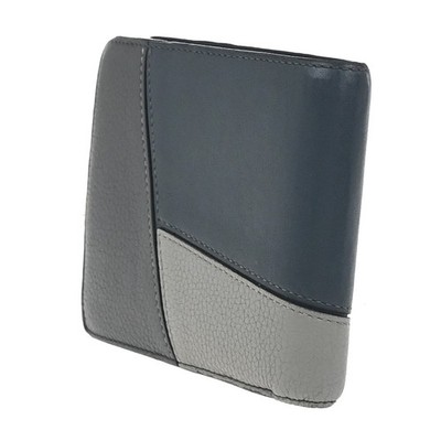 LOEWE Logo Puzzle Compact Bifold Wallet Purse Leather Tricolor