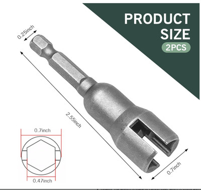 2PCS Power Wing Nut Driver Set   Hex Shank Socket Wrench for Cars & Trucks