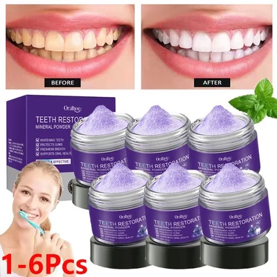 ORALHOE 6-1X Teeth Restoration Mineral Powder, Effective in Strengthening Teeth and Gums