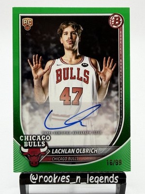 LACHLAN OLBRICH 2025-26 Bowman 🔥ROOKIE GREEN AUTO /99🔥 RC #RVA