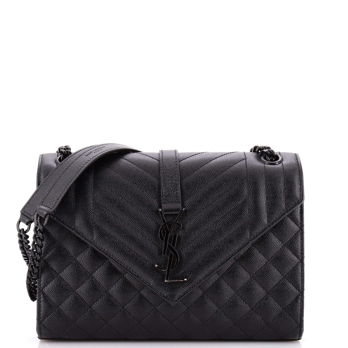 バッグ YSL Yves Saint Laurent Matelasse Saint Laurent Classic Monogram Envelope Satchel Mixed Matelasse