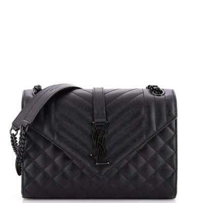 バッグ YSL Yves Saint Laurent Matelasse Saint Laurent Classic Monogram Envelope Satchel Mixed Matelasse