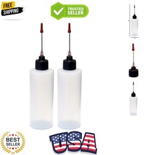 2-4oz Plastic Squeeze Bottles with 1.5 inch Stainless Steel Applicators