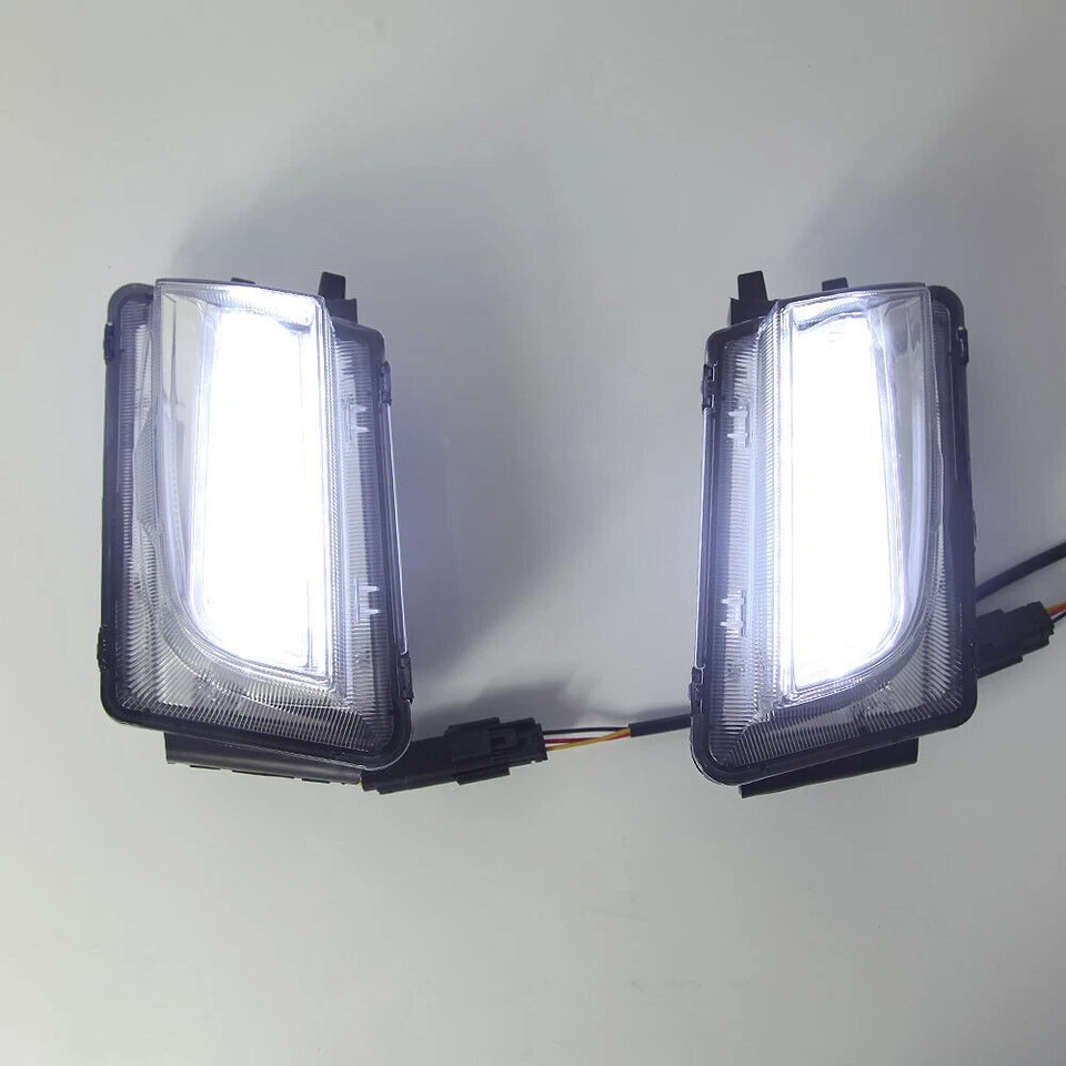 LED Daytime Running Light +Black Foglights Cover Bumper For Cadillac ATS 2014-19 - Image 4 of 4