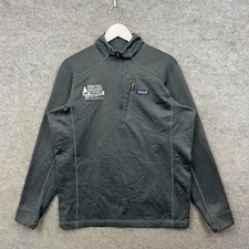 Patagonia Fleece Mens Large Grey Polartec Jacket Pullover 1/4 Zip Top Mid Layer