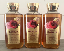 NEW Bath  Body Works Lot of 3 Bottles Dahlia Body Wash Shower Gel 10 oz