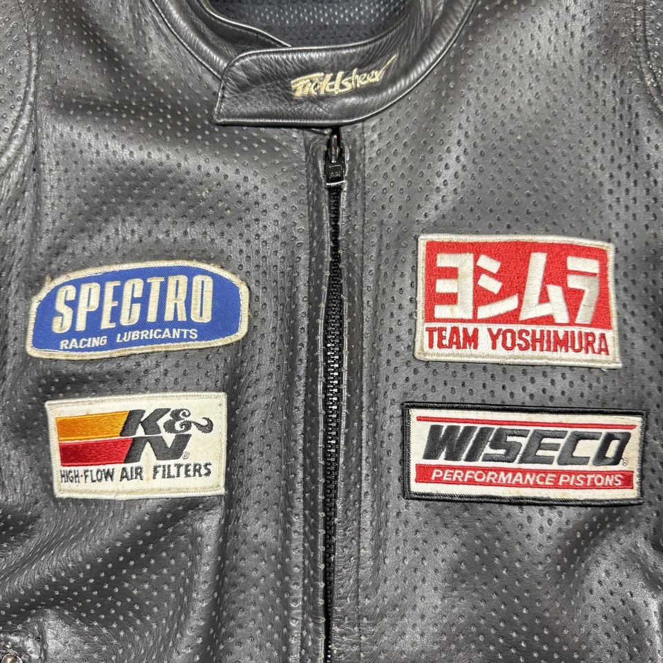 Chaqueta FieldSheer de Colección Hombres 54 Cuero Equipo Yoshimura Parches Motocicleta Y2K Foto 3 de 4