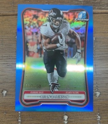 Topps 2026 Bowman Chrome Bijan Robinson Falcons Blue (Jersey #7 /150)