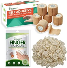 Disposable Finger Cots & Self-Adhering Bandage Wrap for Safe and Convenient Use