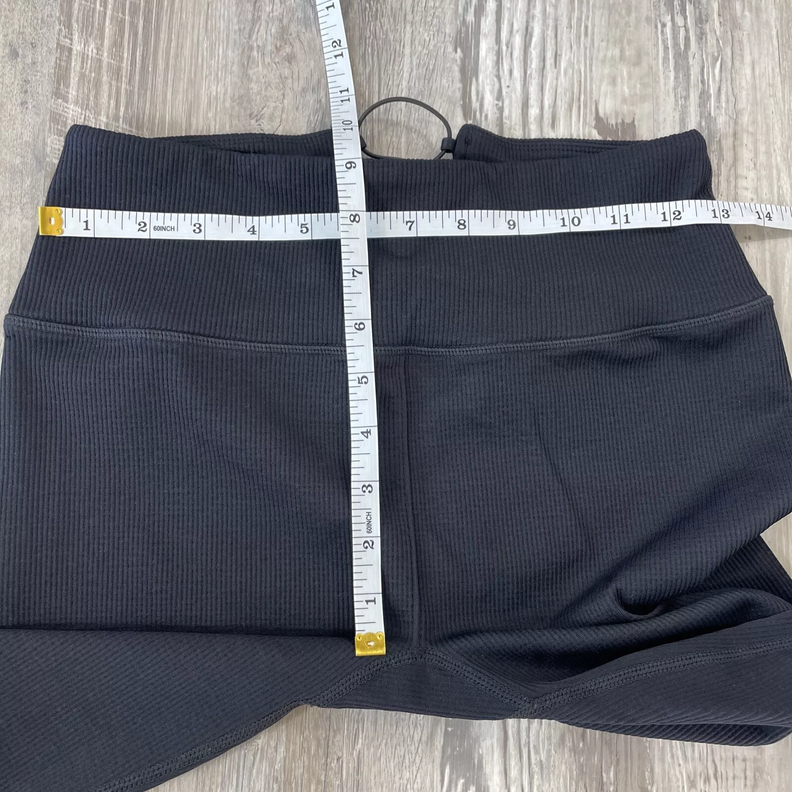 fabletics ribbed high waisted seamless tie back compress leggings