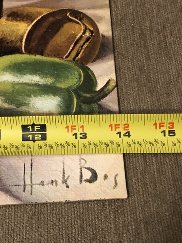 Hank Bos Still Life Fruit Bowl Litho On Cardboard 11”x14” Fruit - Picture 7 of 10