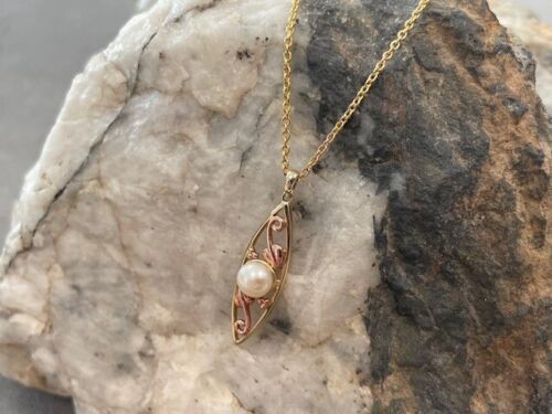 Ciondolo Clogau gallese oro giallo e rosa 9 ct 5 mm perle 18" raro Galles sconto £100 - Foto 8 di 16
