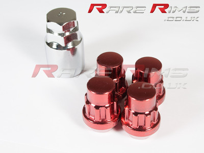 Rot Sicherungsradmuttern x4 12x1.25 passt Nissan Skyline R32 R33 R34 GTR GTS-T