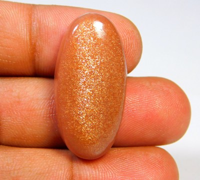 NATURAL GOLDEN FIRE MOONSTONE OVAL CABOCHON HEALING CRYSTAL GEMSTONE 33.CT X=308