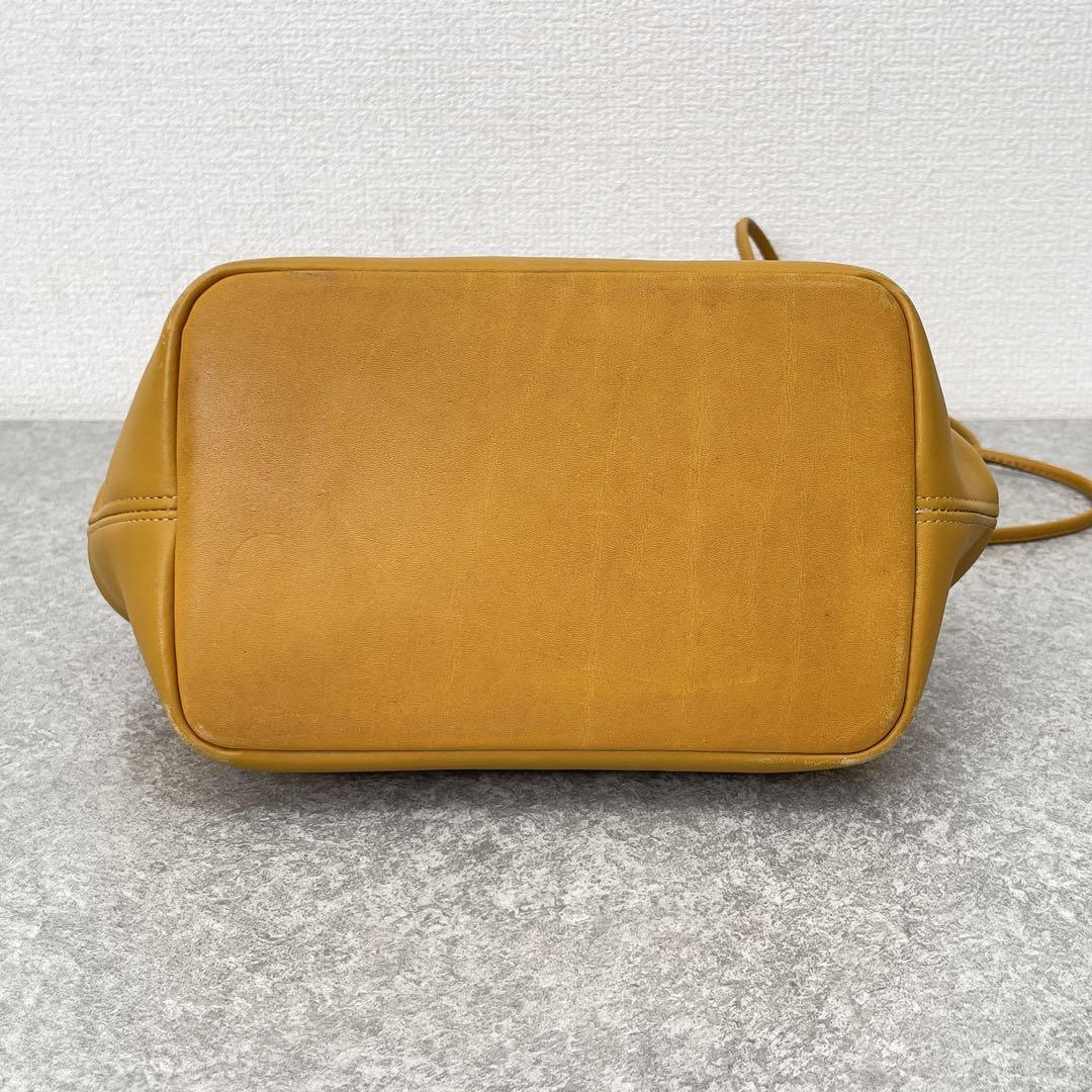 Vintage Coach Retro Lindy Kiss Rock Shoulder Bag Yellow