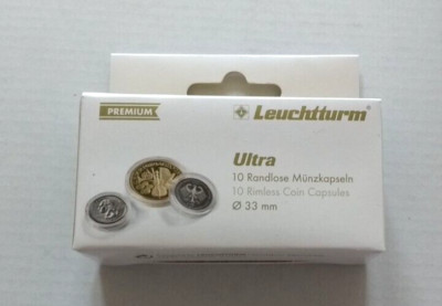 Sparen 2 x Premium Ultra  * 10er-Pack 33 mm * randlose Premium Münzkapseln