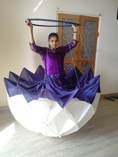 women 7 layer loutas skirt dress Awards Winning Costumes Purple Blue And White