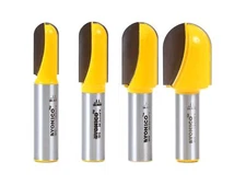Yonico Round Nose Core Box Router Bit Set 4 Bit 1/2-Inch Shank 14461