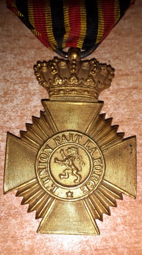 BELGIQUE Médaille militaire ancienneté de service, unilingue Albert I au verso - Photo 4/4