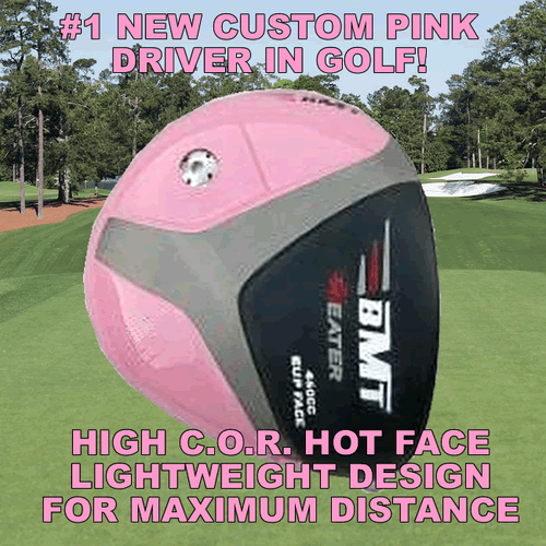 #1 MENS COOL PINK CUSTOM BMT PINK DRIVER GOLF CLUB HUGE ILLEGAL LONG DISTANCE - Picture 1 of 3