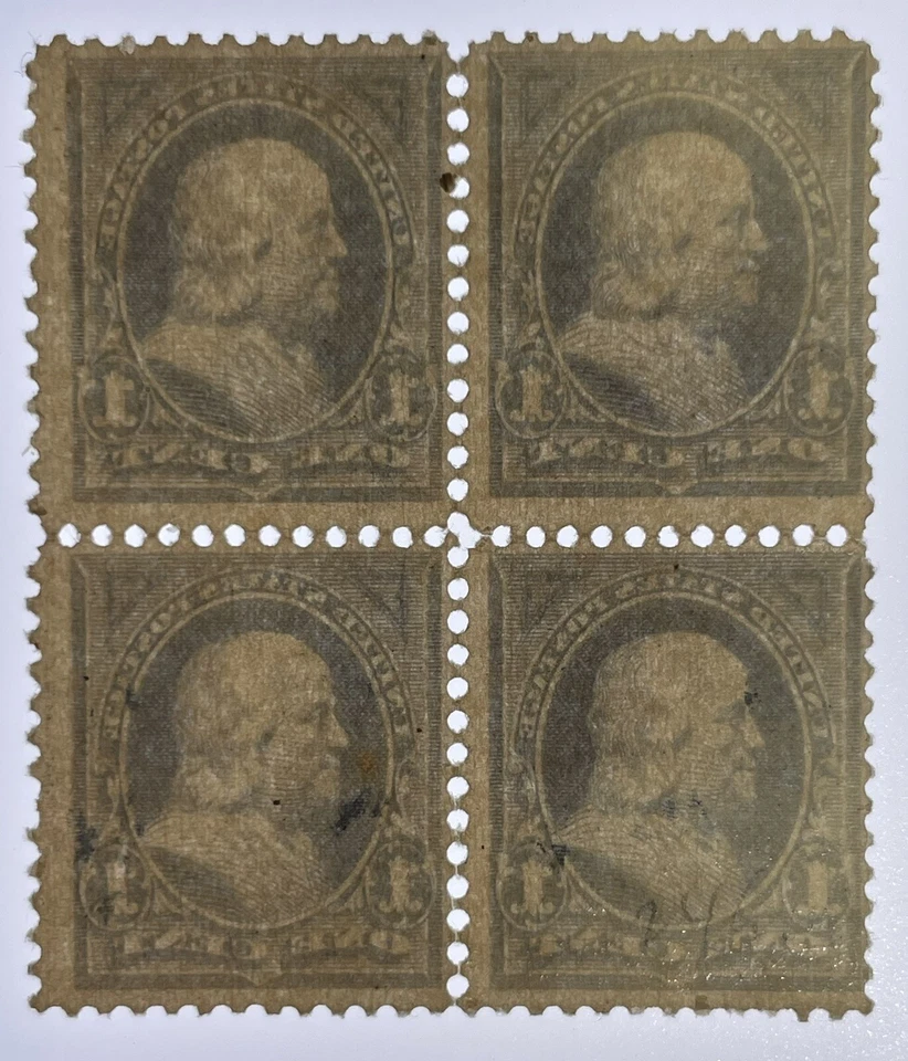 Bloque Franklin ultramar 1c US #246 1894/4 MNH-dg subj. 4; $360 SCV Foto 3 de 3