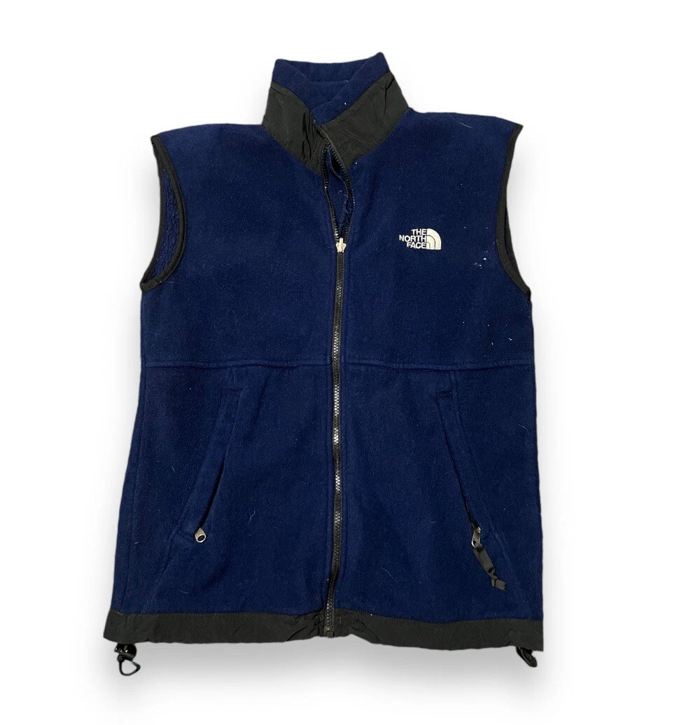 Vintage The North Face Men’s Blue Full Zip Fleece Sweater Vest Size Small USA