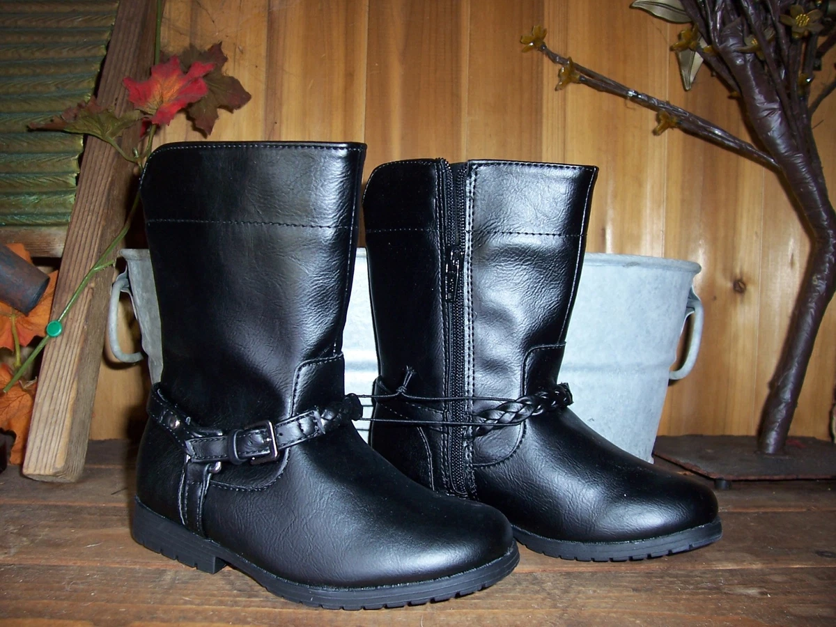 Toddler black top dress boots