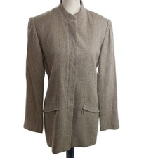 Liz Claiborne Womens Wool Blend Blazer Jacket Vintage Tailored Brown Size 6