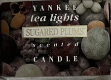 NEW NIP YANKEE CANDLE SCENTED TEA LIGHT CANDLES-12 PACK-SUGARED PLUMS