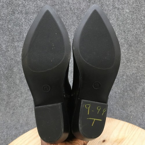 Target Boots Womens 6.5 Tall Riding Black Faux Leather Pointed Toe Cuban Casual - Picture 9 of 17