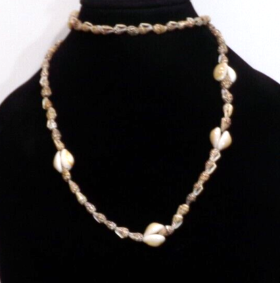 LOT OF TWO ARTISAN HANDMADE SHELL NECKLACES 34