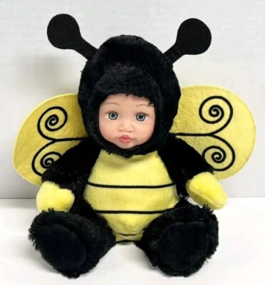 VINTAGE Mega Toys Bumble Bee Stuffed Plush Baby Doll Toy Yellow Black 9'' Costume