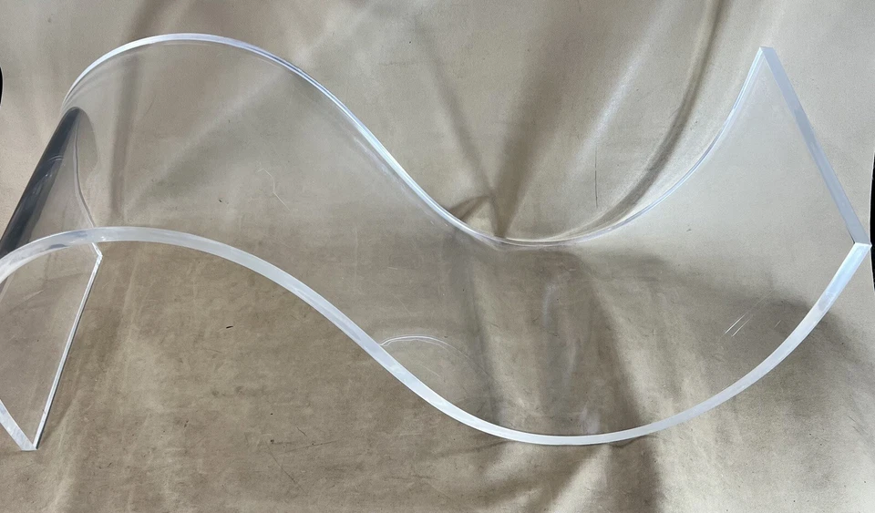 ¿Charles Hollis vintage? "Mesa de centro Lucite 37"" base S diseño onda serpiente MCM Foto 2 de 4